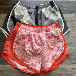 Nike Dri-FIT Tempo Lot of Two Mid-Rise All-Over Print Running Shorts Sz M